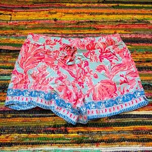 Lilly Pulitzer Boho Print Shorts – Size Medium Coral Reef Pattern